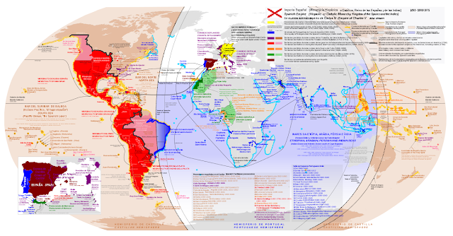 Spanish Empire and Empire of Charles V Map