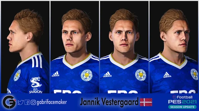 Jannik Vestergaard Face For eFootball PES 2021