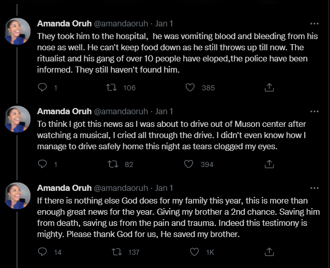 Actress Amanda Oruh narrates how her Cousin nearly used her brother r*tual  In December for N500K
