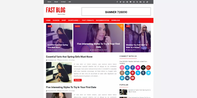 Fastblog Blogging Blogger Template is specially designed for news and tech magazine blogs.