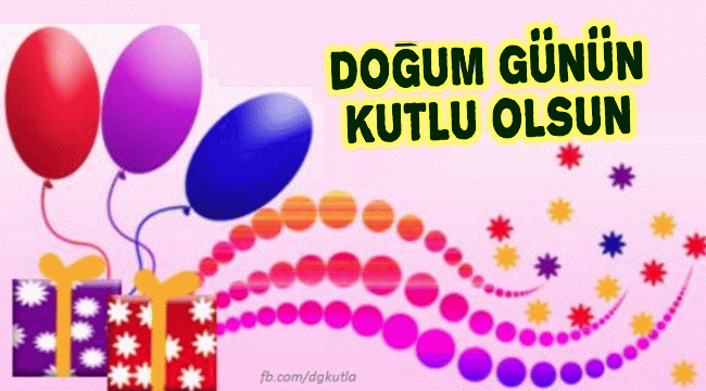 Doğum günü gif, Balonlar ve hediye paketi