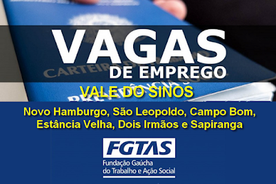 Lista de vagas de emprego atualizadas dos SINE do Vale do Sinos (28/11)