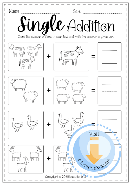 Free preschool math worksheets