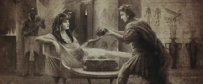 Cleopatra and Antony Art Work in Red Notice Movie