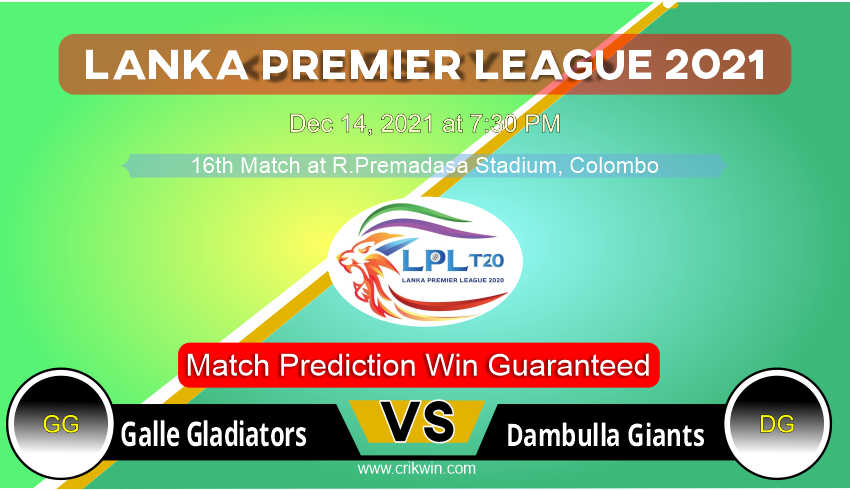 Lanka Premier League GG vs DG 16th LPL T20 Match Prediction 100% Sure