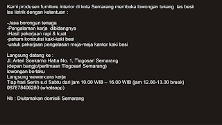 Lowongan Tukang Las Besi Berpengalaman Semarang Jawa Tengah