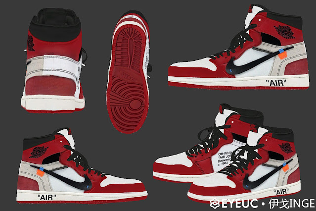 NBA 2K22 Jordan 1 Retro High Off-White Chicago Shoes by igo inge