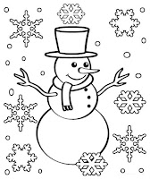 Winter coloring page nowman