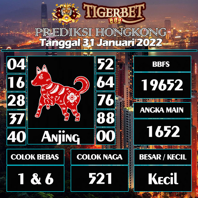 Prediksi Togel Hongkong Tanggal 31 Januari 2022 Tigerbet888