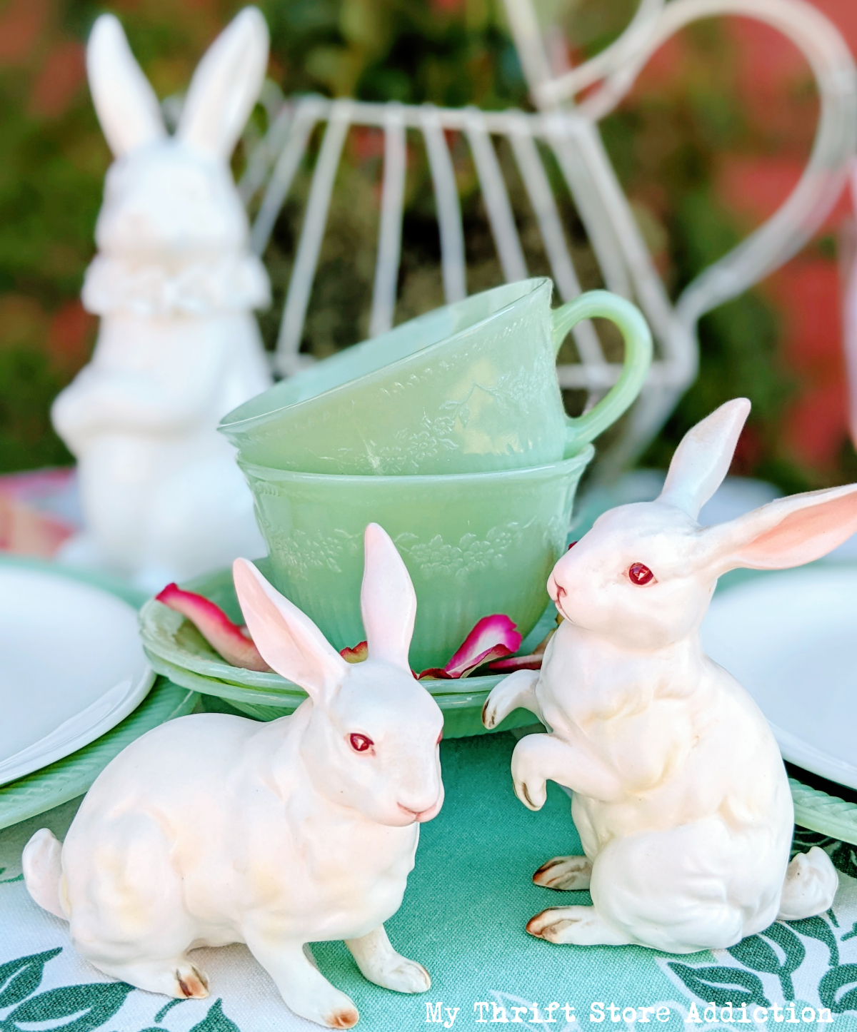 whimsical garden tea for spring or Easter