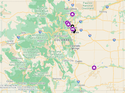 Google map showing locations of shelters and warming centers