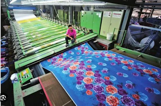 Printing process in textiel industry