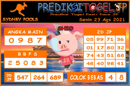 Prediksi Togel Sydney JP Senin 23 Agustus 2021