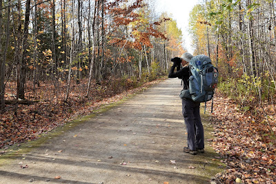 Sonya Richmond birding the Great Trail QC.