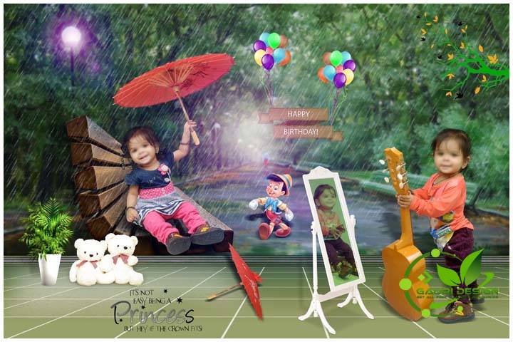 Baby Photo Editing Background PSD Template Free Download - Gauri Design