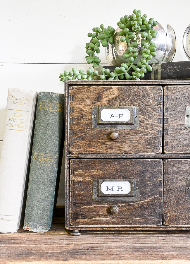 Ikea Moppe turned vintage card catalog