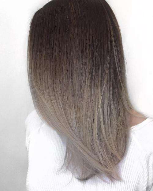 grey ash Sombre soft ombre hair