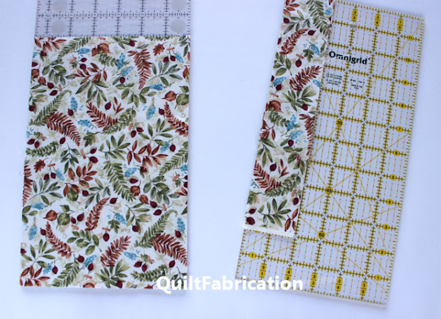 fabric rectangle and 2 inch strip