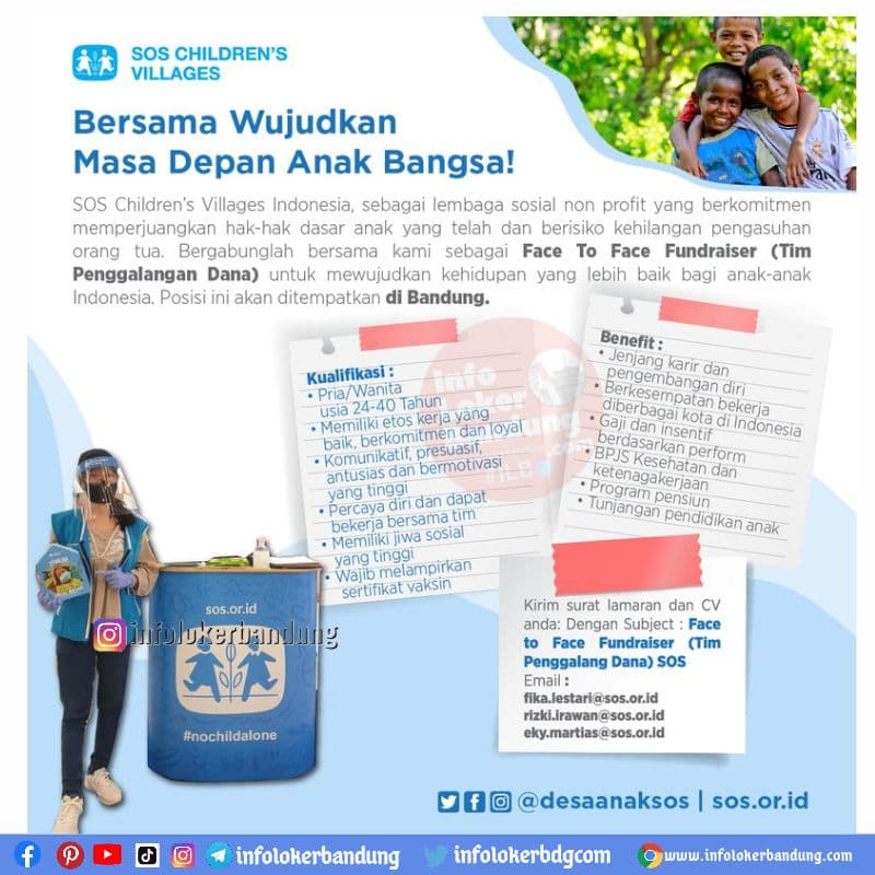 Lowongan Kerja SOS Children's Villages Indonesia Bandung Desember 2021