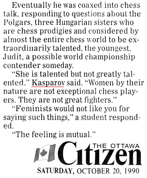 Garry Kasparov's Misogyny