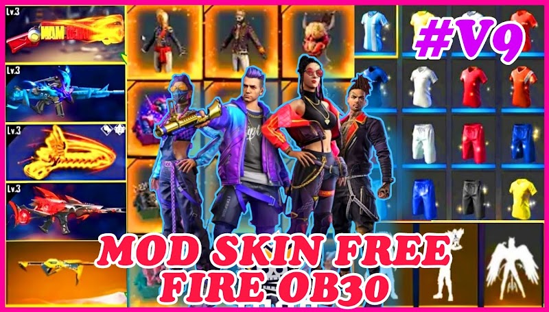 MOD SKIN FREE FIRE OB30 V9 - SKIN SÚNG VIP, TRANG PHỤC, HÀNH ĐỘNG + KHÔNG LỖI TÌM TRẬN| PTN FF