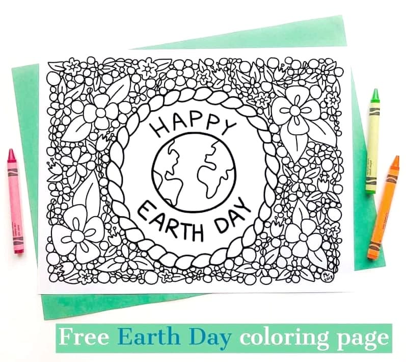 happy earth day coloring page