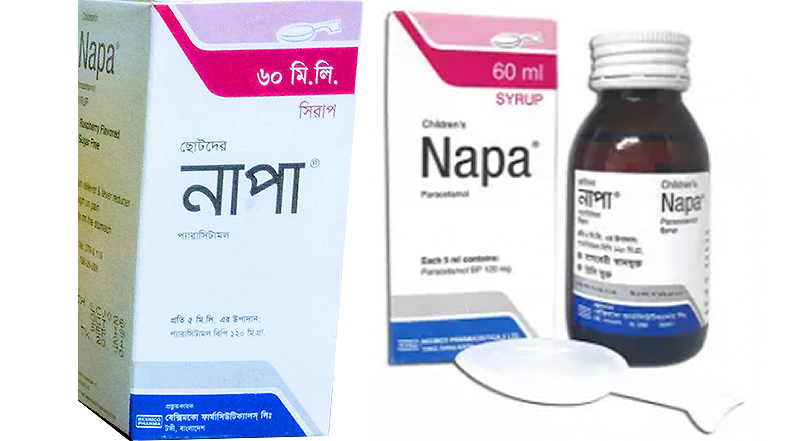 নাপা সিরাপ পান করে দুই শিশুর মৃত্যু, সারাদেশে ‘নাপা সিরাপ’ বিক্রি বন্ধের নির্দেশ; নাপা সিরাপ; প্যারাসিটামল; বেক্সিমকো; ঔষধ প্রশাসন অধিদপ্তর; Napa; Paracetamol; Beximco; Drug Administration