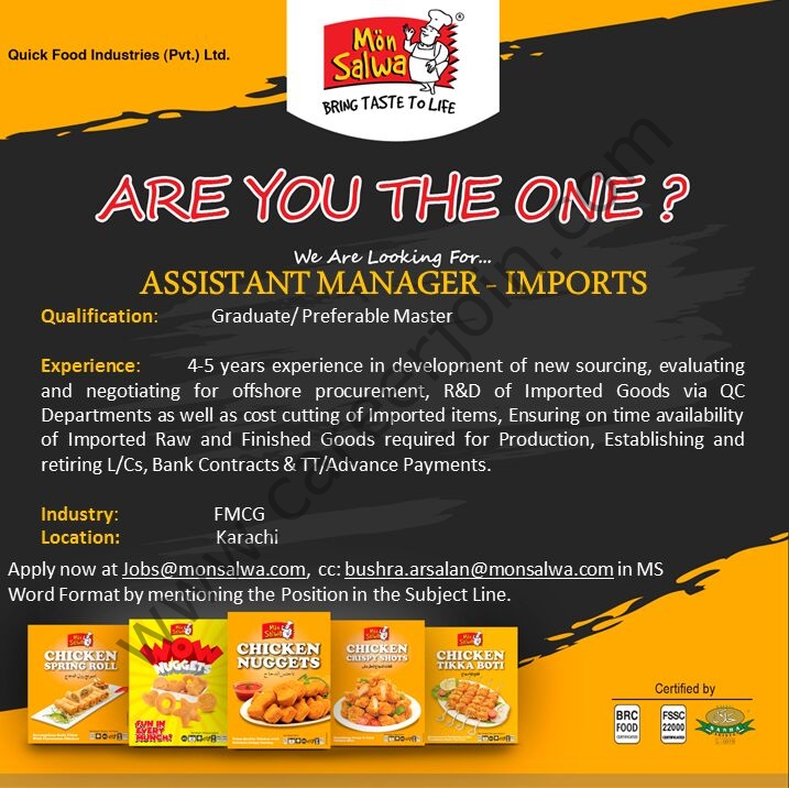 Jobs in Quick Food Industries Pvt Ltd