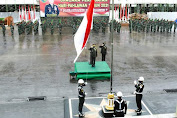 Diguyur Hujan Deras, Upacara Hari Pahlawan di  Kodam II/Sriwijaya Berlangsung Khidmat