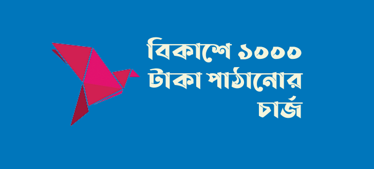 বিকাশে ১০০০ টাকা পাঠানোর চার্জ