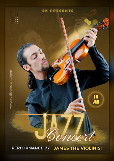 Create Jazz poster design in Canva