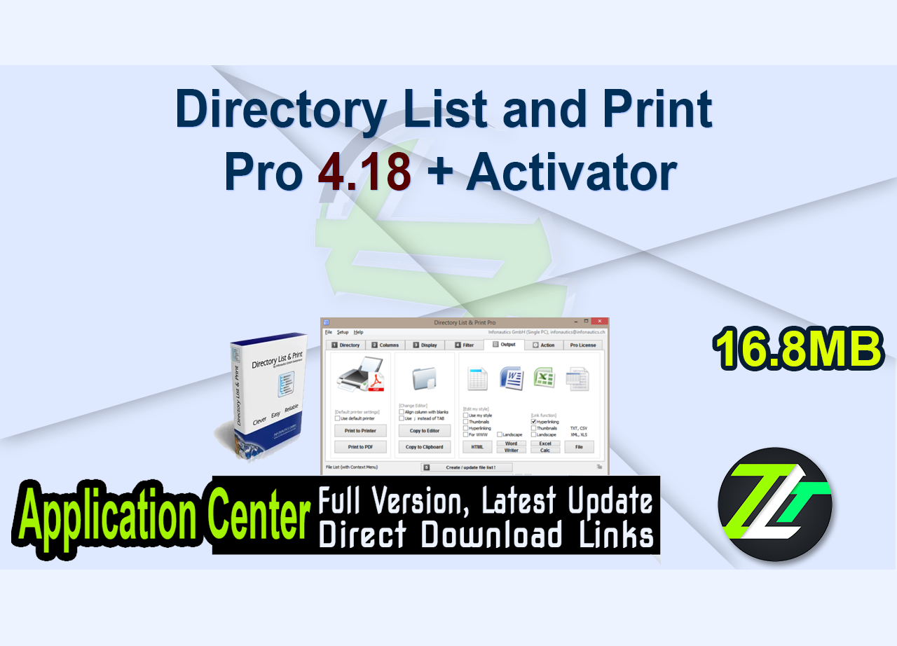 Directory List and Print Pro 4.18 + Activator