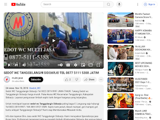 Screenshot halaman sedot WC Tanggulangin Sidoarjo di YouTube