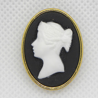 Black vintage cameo brooch