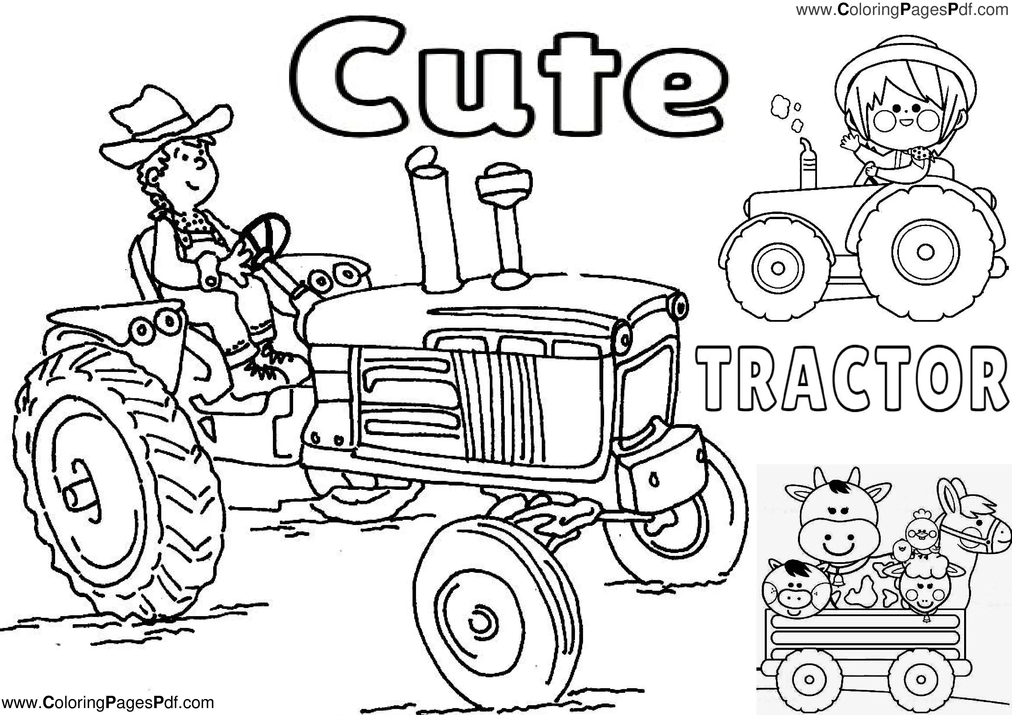 Tractor coloring pages for girls