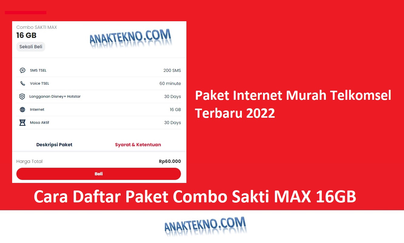 Paket Combo Sakti MAX 16 GB Telkomsel
