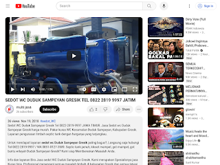 Screenshot halaman sedot WC duduk sampeyan Gresik Jawa Timur di YouTube