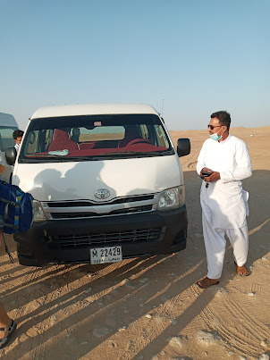 Finally arriving at Al Faqa sand dunes for the "Desert Safari" entertainment in Dubai.