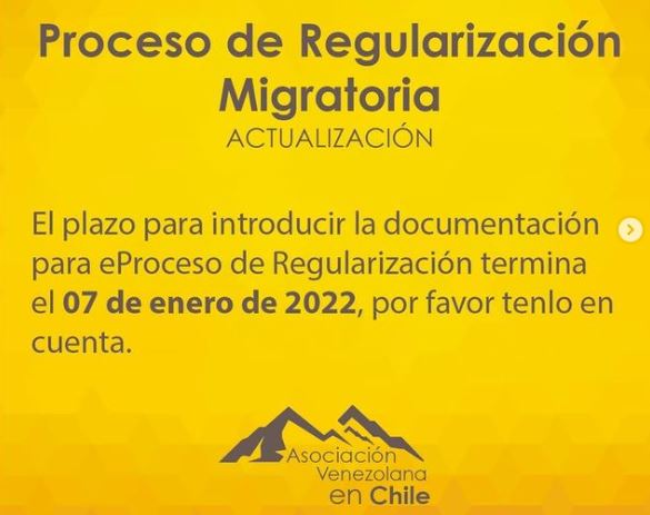 MOSCA | Venezolanos en Chile deberán regularizar su situación antes del 7 de Enero