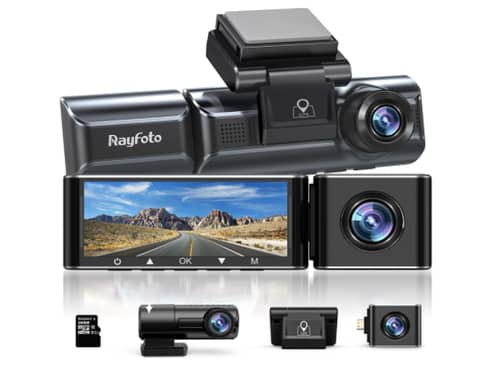 Rayfoto LS05D 3 Channel 4K Dash Cam Built-in WiFi GPS Car Camera