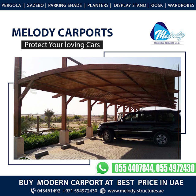 Wooden Carparking Shade in Abu Dhabi | Wooden Carparking shade suppliers in UAE
