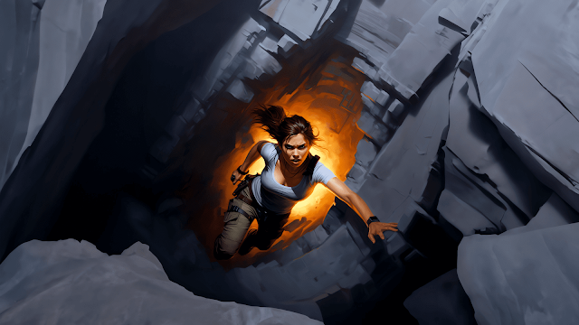 PC WALLPAPER 4K تقف Lara Croft شامخة على خلفية من الآثار القديمة، وتشير نظرتها الواثقة إلى الألغاز التي تنتظرها. 