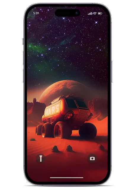 HD iPhone Wallpaper: AI-Generated Mars Mission Rover
