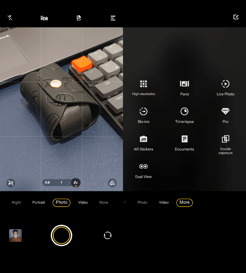 The camera UI and other features