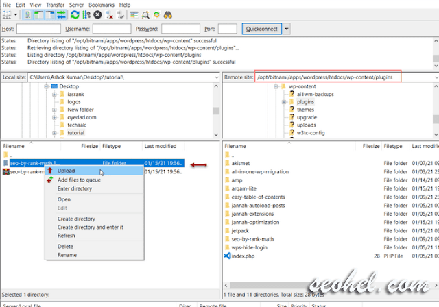 Instal plugin WordPress melalui FTP