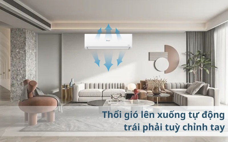 Cơ chế thổi gió trên máy lạnh Casper Inverter 1.5 HP GC-12IS35