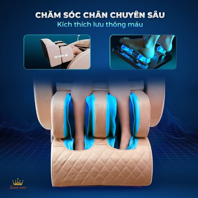 Ghế massage Queen Crown QC V5 có khả năng chăm sóc chân toàn diện