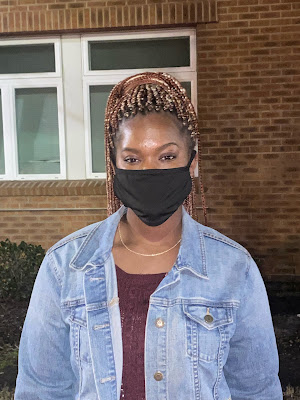 I first interviewed Janiya Burton-Allen, a student at Claflin University. Janiya says that her face mask says a lot about who she is and what she's for. "My face mask shows that I am contributing to slowing down the spread of COVID-19" I then asked Janiya, "Why did you choose a cloth mask instead of a surgical mask?" she answered, "I chose a cloth mask because it is more comfortable for me, it is thicker, and its also during the winter it keeps me warmer".