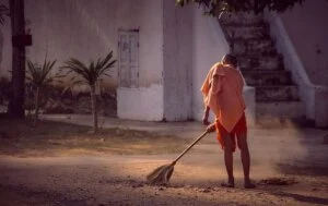 Person Cleaning the streets