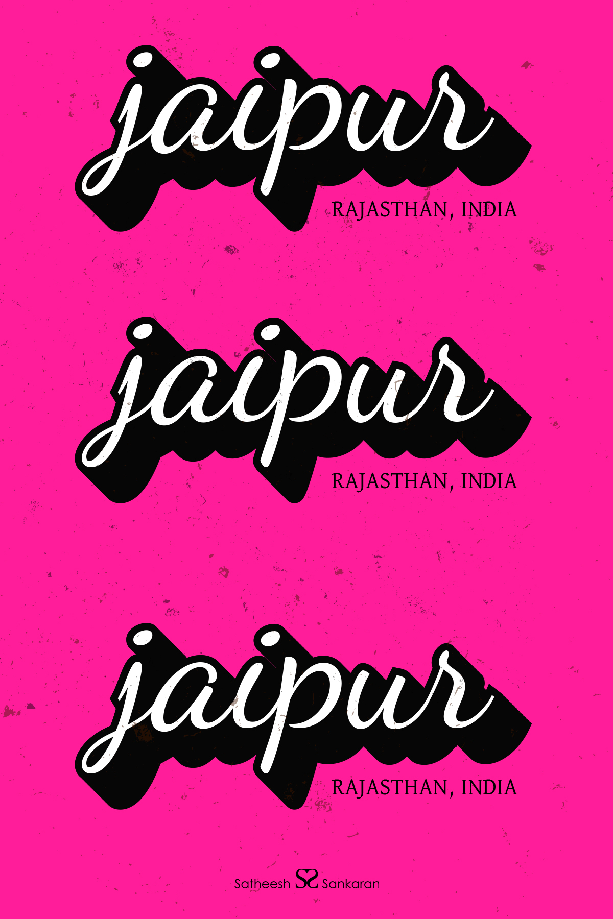 Jaipur, Rajasthan in India - Typography Poster Design